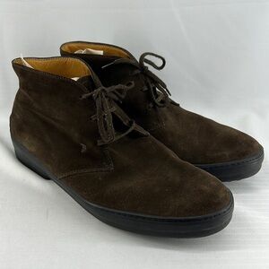 Tod's Gommino Desert Lace-Up Boots Brown Suede Made In Italy Vibram